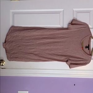 Dress- Short Mauve/Cream t-shirt dress